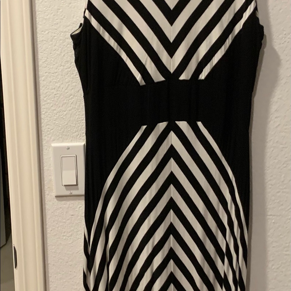 Calvin Klein long halter dress striped